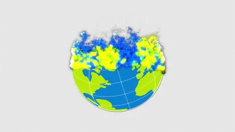 A stylized flat design of a dissolving globe. 스톡 동영상 332617804