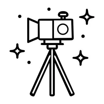 Stylized flat design illustration of a cemera Stock Illustration
