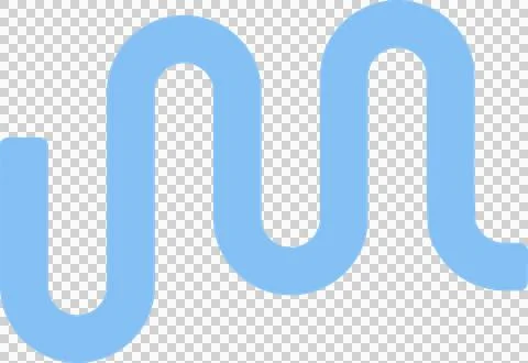 Stylized flat design light blue wavy line is forming smooth sinusoidal curve on Stock Illustration