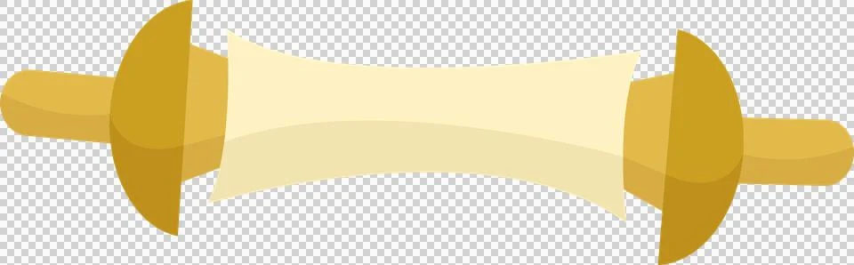 Stylized flat design parchment scroll is hanging with wooden rod handles on Stock Illustration