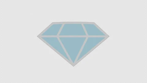 Stylized Flat Diamond Jewel Rotating 4K Loop Transparent 動画素材 336484773