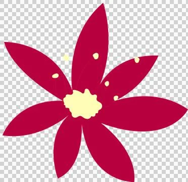Stylized flat flower is being shown on transparent background with red petals イラスト素材