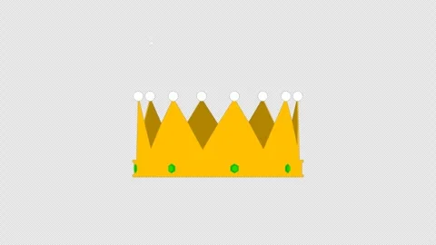 Stylized Flat Gold Crown Rotating 4K Loop Transparent Alpha Stock-Footage 337984910