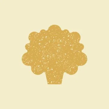 Stylized flat icon of a cauliflower,. Stock Illustration