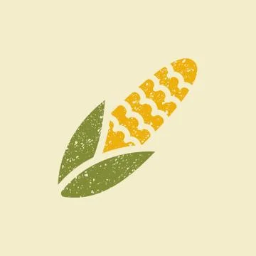 Stylized flat icon of a corn. Stock Illustration