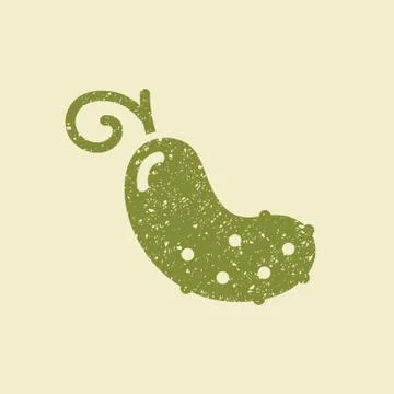 Stylized flat icon of a cucumber. Stock Illustration