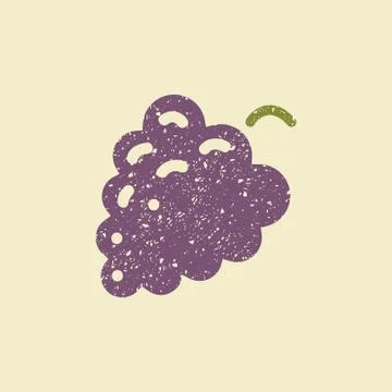 Stylized flat icon of a grape. Stock Illustration
