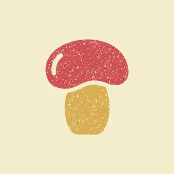 Stylized flat icon of a mushroom. Stock Illustration