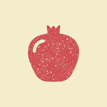Stylized flat icon of a pomegranate. Stock Illustration