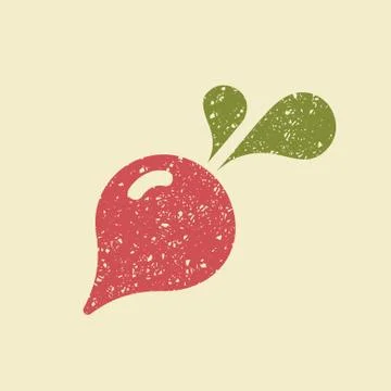 Stylized flat icon of a radish. Stock Illustration