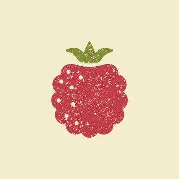 Stylized flat icon of a raspberry. Stock Illustration