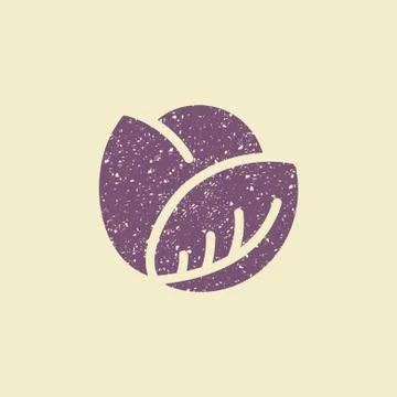 Stylized flat icon of a red cabbage. Stock Illustration