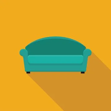Stylized flat icon sofa Stock Illustration