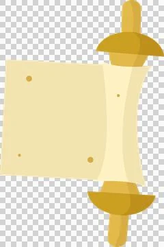 Stylized flat parchment scroll floating against transparent backdrop showing Illustration