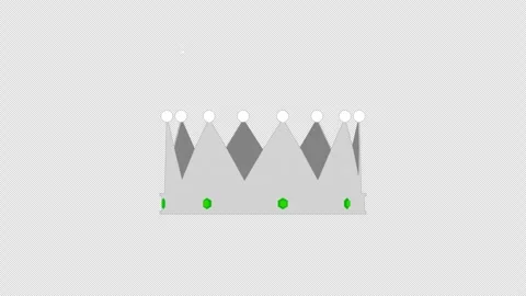 Stylized Flat Silver Crown Rotating 4K Loop Transparent Alpha Video stock 337986796