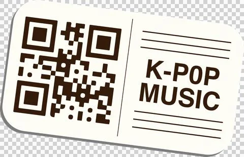 Stylized flat ticket stub is floating on transparent background featuring QR Illustrazione stock