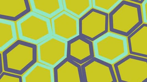 A stylized flat vector illustration of a connected honeycomb structure usin.. Stockillustratie