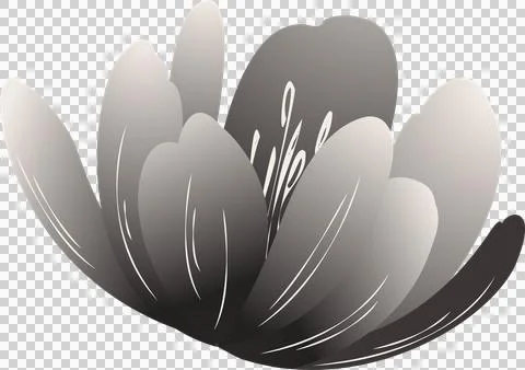 Stylized flower is blooming in flat design, gradient petals on transparent Stock Illustration