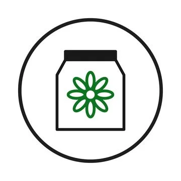 Stylized flower depiction within a contained shape emblem fostering nature .. Ilustración de archivo