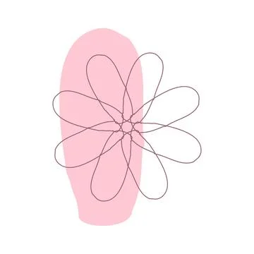 Stylized flower pattern with soft pink oval shape accent Stock Illustration