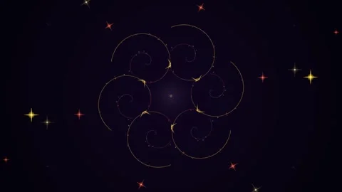 Stylized Flower Shaped Star Cluster Animation. Stock Footage 331493118