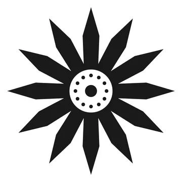 Stylized Flower Vector Illustration, Abstract Starburst Design Element 库存插图