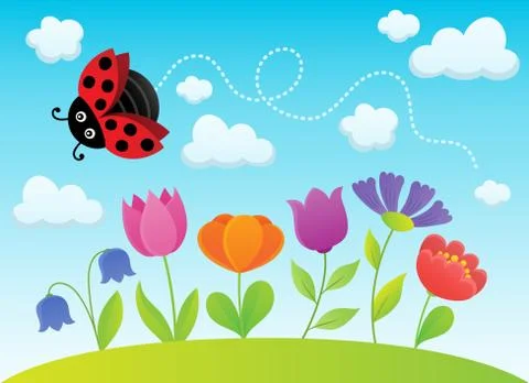 Stylized flowers topic image Stock-Illustration