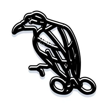 Stylized flying bird creating artistic abstract logo Stock Illustration