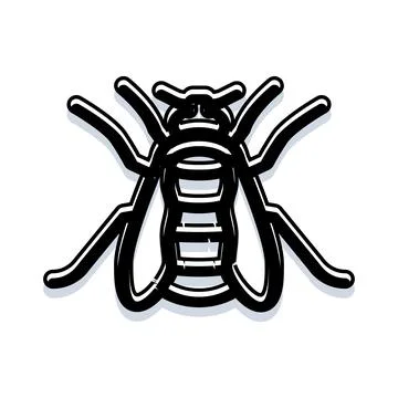 Stylized flying insect graphic icon with wings Stock Illustration