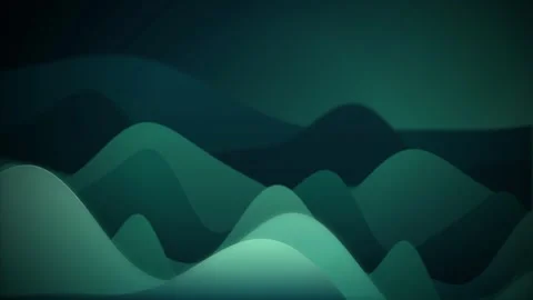 Stylized forest green wave like hills sway in a seamless loop Stock Footage 341860420