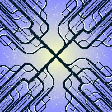 Stylized forest in winter Stock Illustration