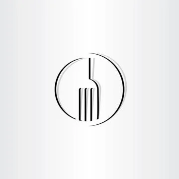 Stylized fork vector sign icon logo Illustrazione stock
