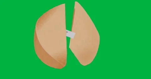 Stylized fortune cookie splitting open, showing texture and folds for business Stock Footage 317594648