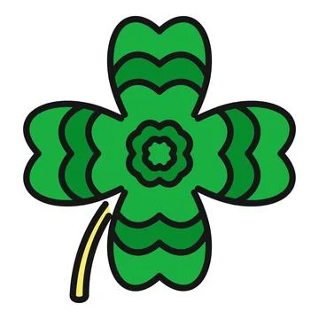 Stylized four leaf clover bringing prosperity and good fortune Illustrazione stock
