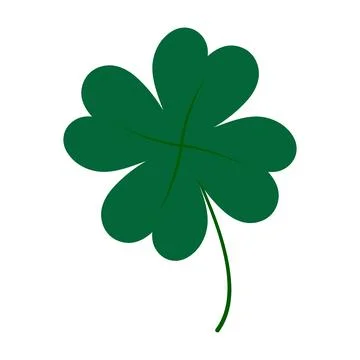 Stylized four leaf clover leaf in trendy green shades. Design element for St Stock Illustration