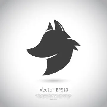 Stylized fox head icon vector Stock Illustration
