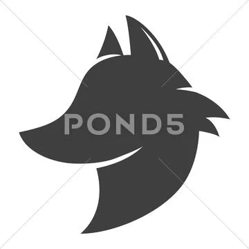 Stylized fox head icon vector Stock Illustration