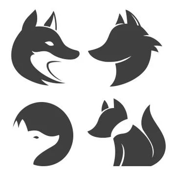 Stylized fox head icon vector Stock Illustration