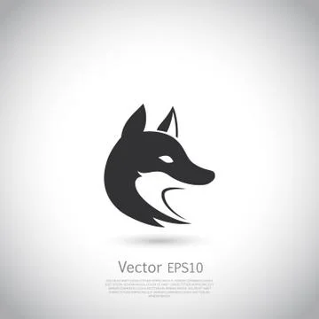 Stylized fox head icon vector Иллюстрация