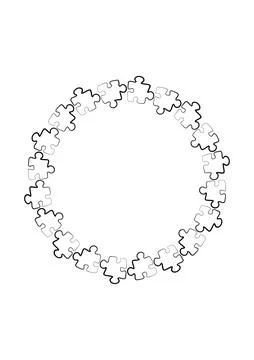 Stylized frames on the theme - puzzles. Illustration on a white vertical back Stock Illustration