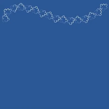 Stylized frames on the theme - puzzles. Illustration on a blue square backgro Illustrazione stock