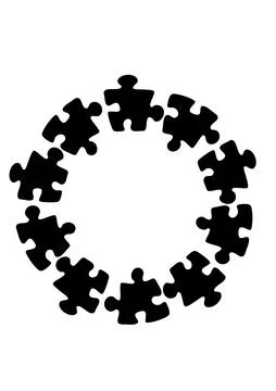 Stylized frames on the theme - puzzles. Illustration on a white vertical back Stock Illustration