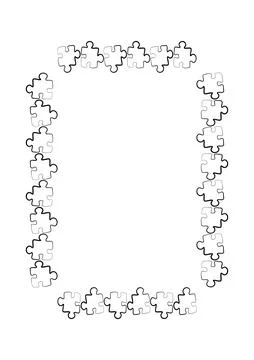 Stylized frames on the theme - puzzles. Illustration on a white vertical back Stock Illustration