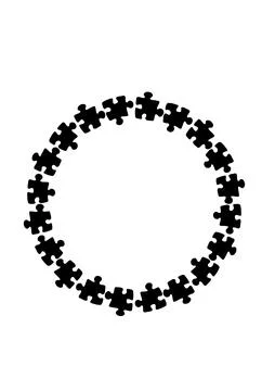 Stylized frames on the theme - puzzles. Illustration on a white vertical back Stock Illustration