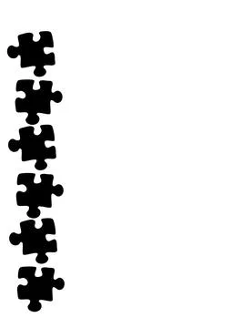 Stylized frames on the theme - puzzles. Illustration on a white vertical back Illustrazione stock
