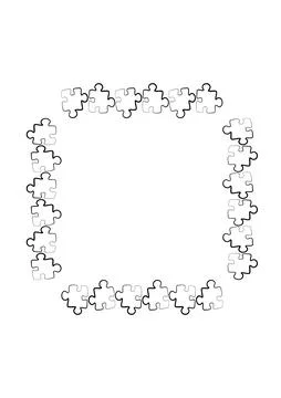 Stylized frames on the theme - puzzles. Illustration on a white vertical back Illustrazione stock
