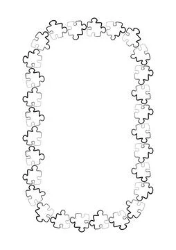Stylized frames on the theme - puzzles. Illustration on a white vertical back 스톡 일러스트