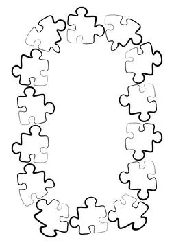 Stylized frames on the theme - puzzles. Illustration on a white vertical back Stock Illustration