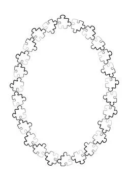 Stylized frames on the theme - puzzles. Illustration on a white vertical back Illustrazione stock