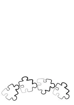 Stylized frames on the theme - puzzles. Illustration on a white vertical back Illustrazione stock